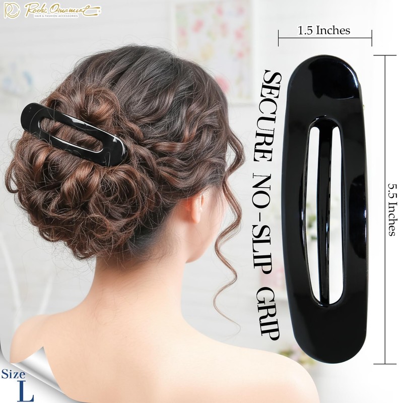RC ROCHE 6 Pcs Flat Claw Hair Clips for Women