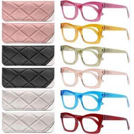 CCVOO Stylish Reading Glasses - Mothers Day Gift for Mom - Lightweight Blue Light Blockers, UV400, Spring Hinge