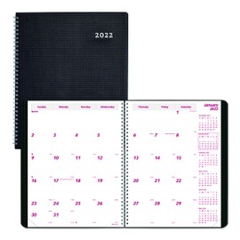 Brownline 2022 DuraFlex Monthly Planner, 14 Months, December 2021 to January 2023, Twin-Wire Binding, 11" x 8.5", Black (CB1262V.BLK-22)