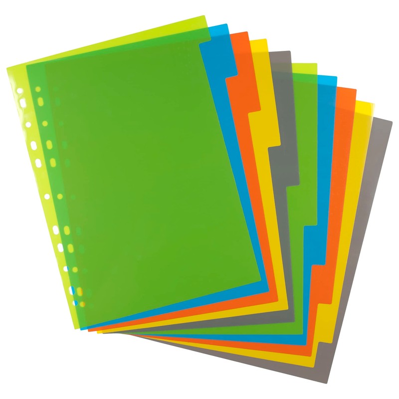 eco-eco A4 50% Recycled Multipunched Reinforced Colour Set 10 Subject