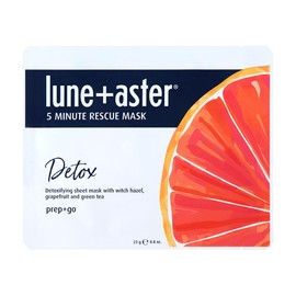 Lune+Aster 5 Minute Rescue Mask - Detox | Clarifying Sheet Mask with Witch Hazel, Grapefruit, and Green Tea. Made in Korea.