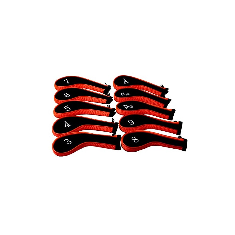 Neoprene Zipper Golf Club Iron Head Covers Iron Covers 10pcs/Set