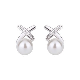 Silver Stud Earrings for Women 925 Sterling Silver Ladies Earrings Studs,1 Pair Hypoallergenic Pearl Stud Earrings for Women Girls 5mm