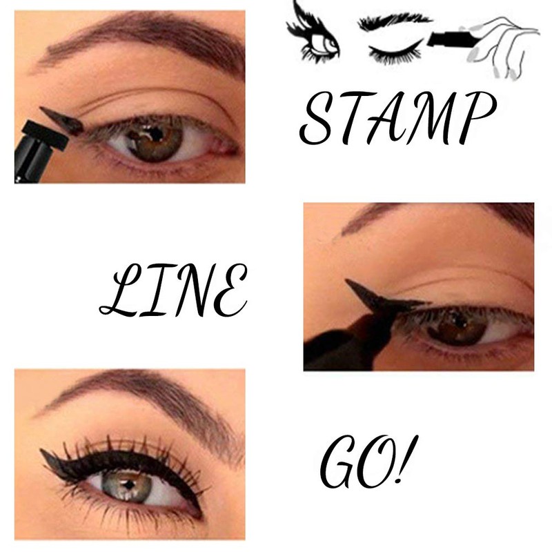 docolor Eyeliner Stamp Double-sided Liquid Winged Eye Liner Pen Waterproof