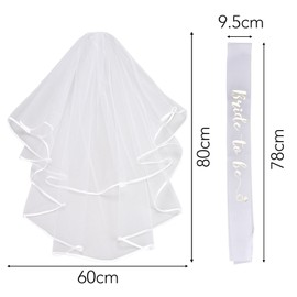 Lelengder bride to be decorative accessories for the hen party, sash and white veil with comb the for bride to be, team bride