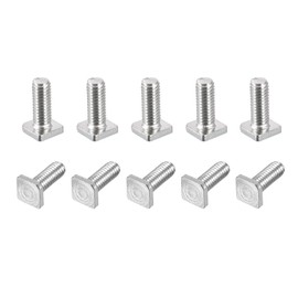 sourcing map Square Head Bolt, 20pcs M6x16mm Fully Thread Carbon Steel Grade 4.8 Square Machine Screws