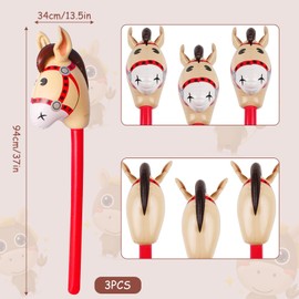 Inflatable Horse 3 Pack,Fun Last Rodeo Hen Party,Hobby Horse Perfect for Parties!Hobby Horses for Christmas Horse Themed Birthday Party Decoration Party Favour Props