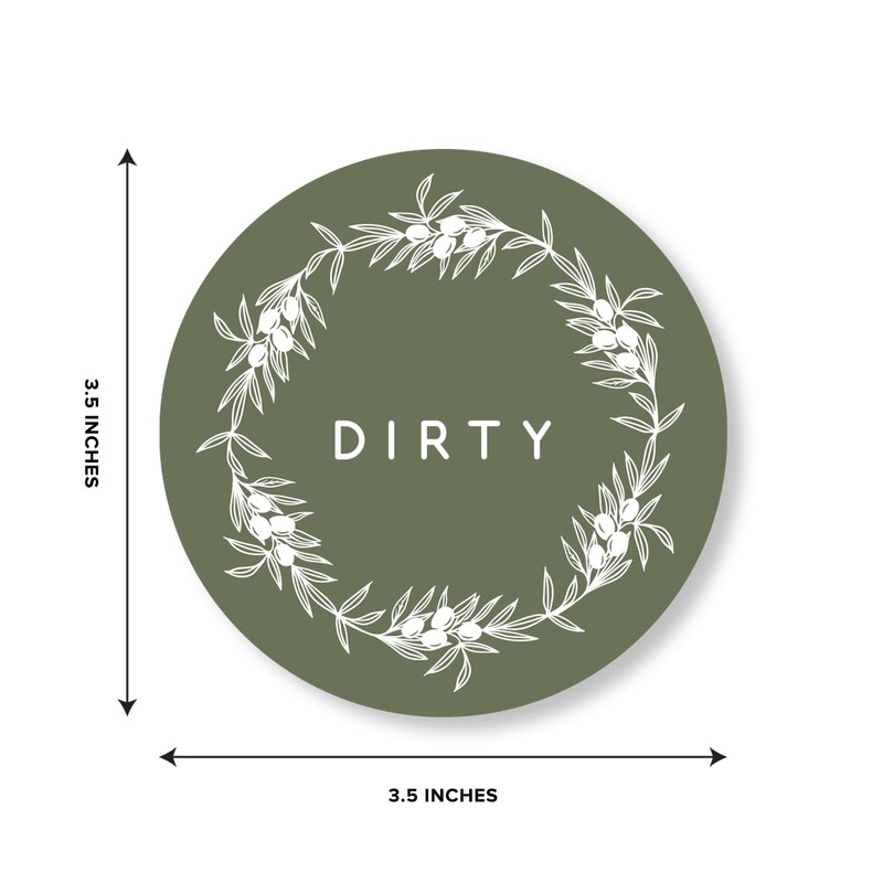ThreeKin Clean/Dirty Magnet for Dishwasher, Double-Sided Kitchen Gadget Gift, Easy-to-Read