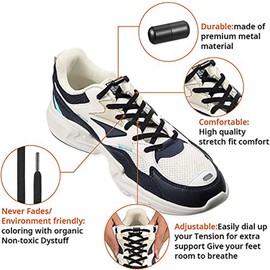 Elastic laces with metal capsule. Universal shoelaces without tying. Adjustable rubber laces with metal fastener. No tie shoelaces. No more tying your shoes. - Brown -