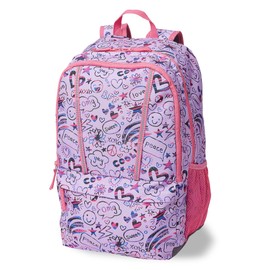 Lands' End Kids' ClassMate Backpack Fuchsia Pink Doodles Large