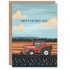 Artery8 Father's Day Card Farm Tractor Farming Crop Simple Design for Dad Father Greeting Card