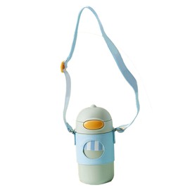 320ML Thermal Mug with Silicone Straw Children Heat Preservation Cup 316 Stainless Steel Inner Green 320ML