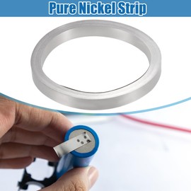 A ABSOPRO Car Pure Nickel Strip 99.6% Nickel 0.12x8mm 32.8ft Nickle Tabs for 18650 Soldering Tab for High Capacity Lithium Li-Po Battery NiMh NiCd Battery Pack and Spot Welding Silver Tone