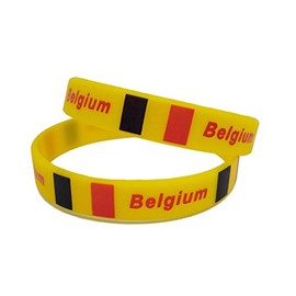 Evankin Country Flag Unisex Silicone Bracelet Rubber Sports Fashion Wristband(Belgium,one size)