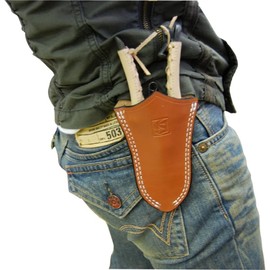 Mikikajiya Mura TS056 Genuine Leather Case for Pruning Shears, Brown
