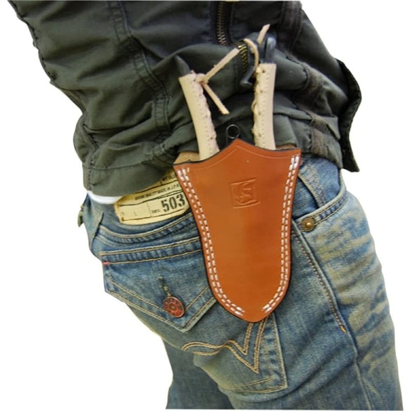 Mikikajiya Mura TS056 Genuine Leather Case for Pruning Shears, Brown