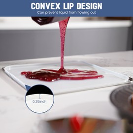 6 Pack Silicone Dehydrator Trays for Liquids, Fruit Leather Trays for Dehydrator, Non-stick Silicone Dehydrator Mats with Edge,Reusable Dehydrator Sheet for Jerky, Fruit, Meat, Herbs, Vegetables