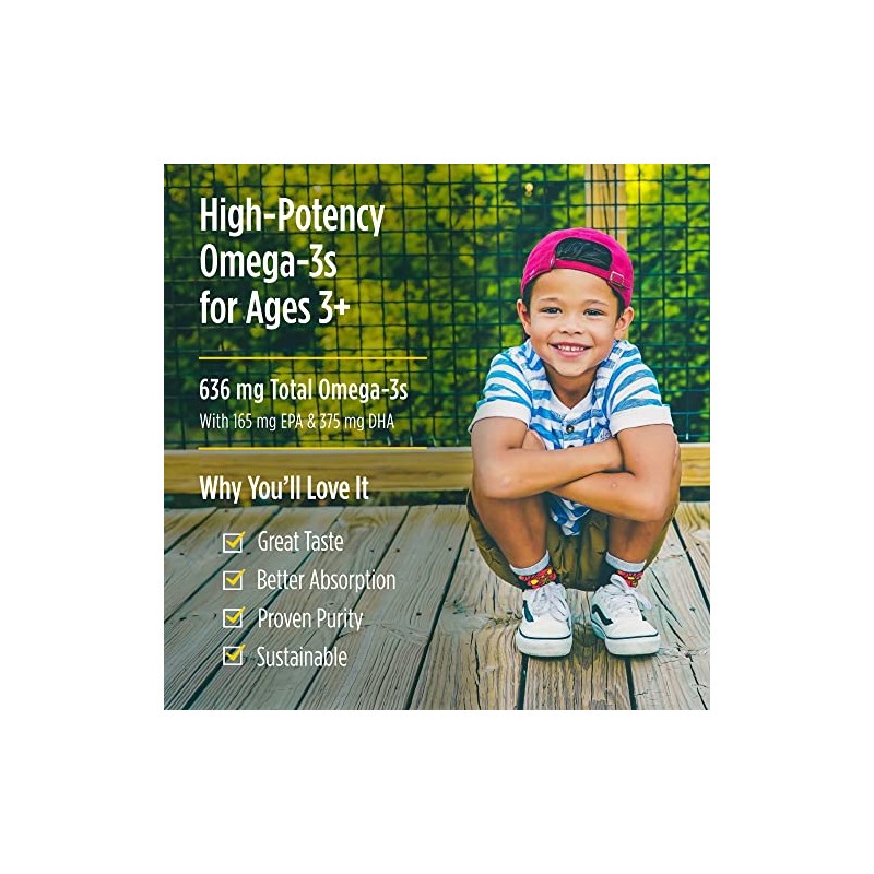 Nordic Naturals DHA Xtra para niños, 636mg de Omega 3,