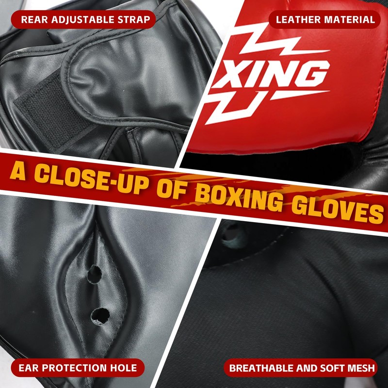 12pcs Boxing Headgear,Upgraded Boxing Gloves,Mouth Guards& Hand Wraps Boxing Equipment