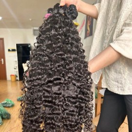 Best Hair Vendor Single Donor 100% Raw Human Hair Extensions Burmese Curly Hairstyle: raw hair, color: 1 pcs bundle baby curly, Stretched Length: 28 inch