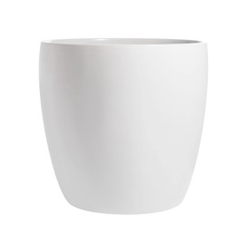Root and Stock Napa Round Cylinder Fiberglass Planter, White, 18 Inch