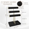 Flexzion 3 Tier Bracelet Holder Display Stand - Black Velvet