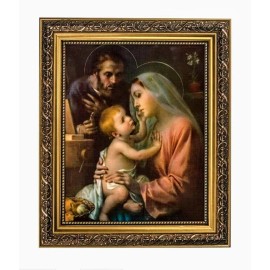Christian Brands Holy Family Jesus, Mary, Joseph by Simeone Gold Framed Picture 10.5"Wx12.5"H