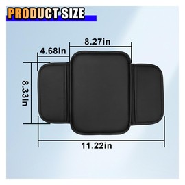 Universal Car Center Console Cover, Leather Auto Arm Rest Cushion Pad, Waterproof Anti-Scratch Armrest Cover for Car with Storage Pocket, Center Console Armrest Protector for Truck, SUV, RV (Black)