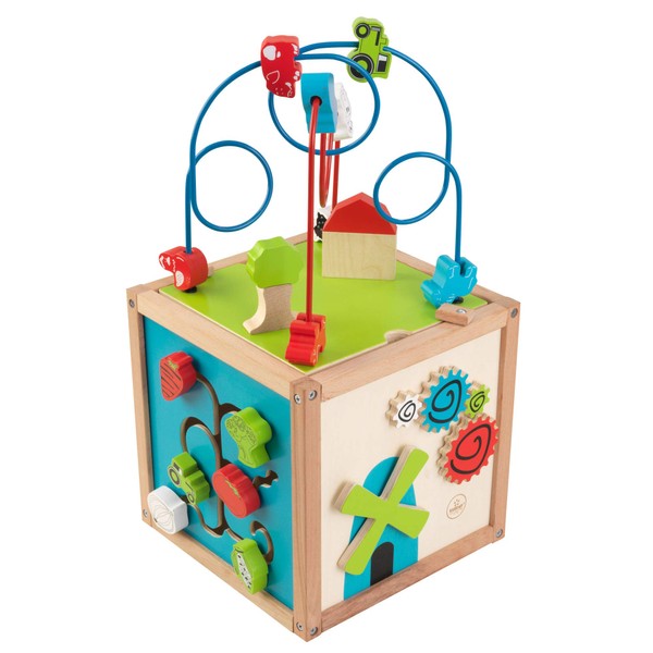 KidKraft Wooden 5-Sided Bead Maze Cube for Toddlers, Gift for Ages 12-24 mo