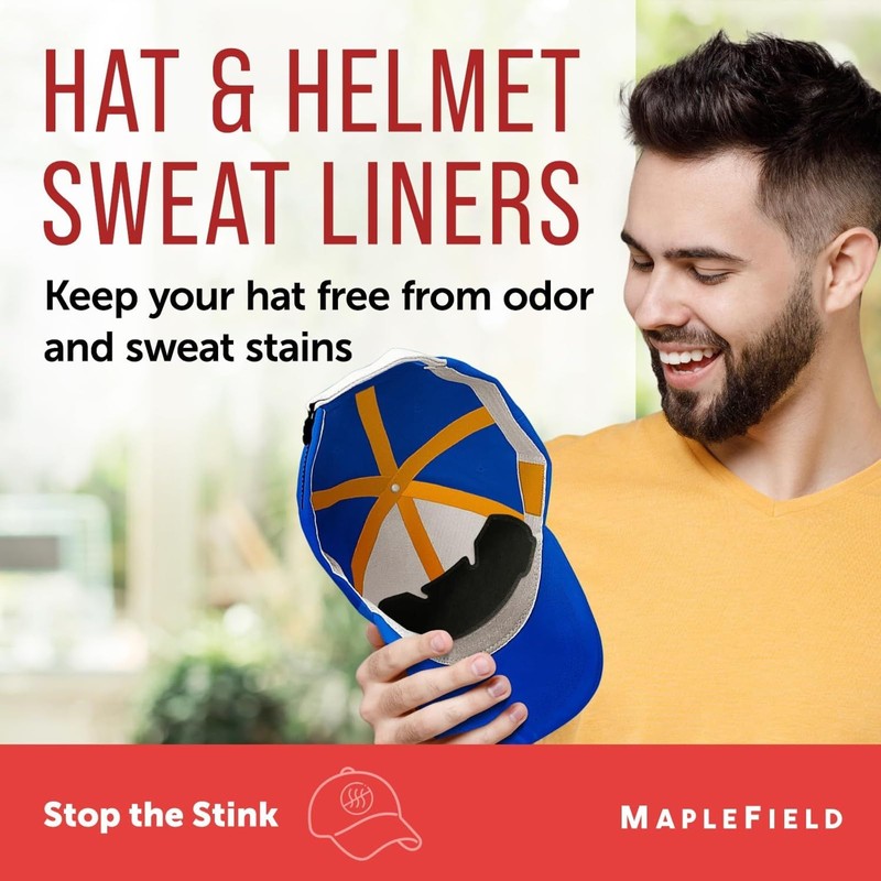 Maplefield Ultra Absorbent 3-Layer Disposable Hat & Helmet Sweat Liner