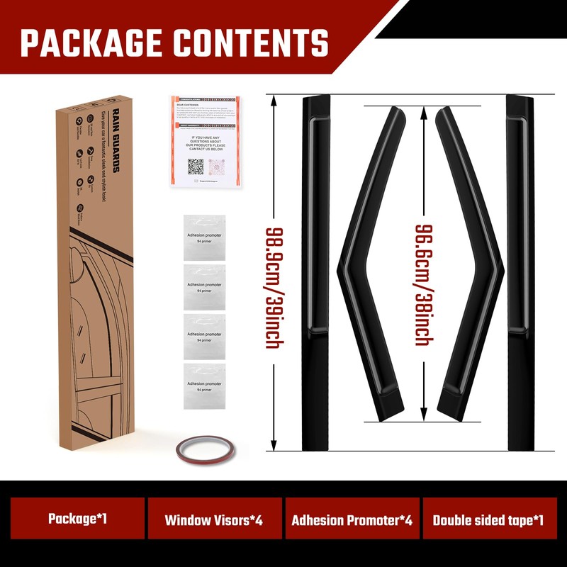 ISINLASSO Tape-On Rain Guards Compatible with Hyundai Santa FE 2024