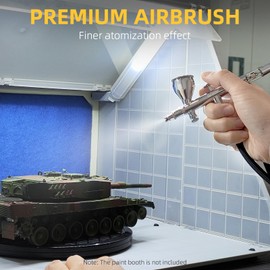 OPHIR 0.35mm Airbrush Kit, Dual Action Air Brush Gun with 2CC & 7CC Fluid Cups, Lubricant Oil, 0.35mm Replaced Needle Nozzle Set, Airbrush Set for Model, Miniature Painting, Crafts, Shoes