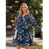 Simplee Womens Fall Floral Mini Dress 2025 Long Sleeve Boho