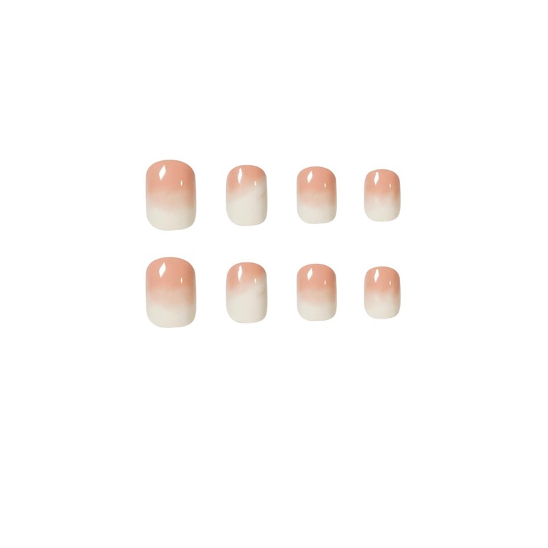 SEMTIM Nail Tips, 24 Pieces, Medium, Short False Nails, Short