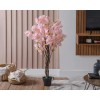 Starhaus Cerezo Planta Artificial Flores Rosas 120cm Con Maceta