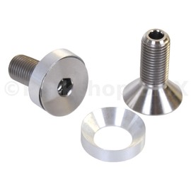 Porkchop BMX 3/8" X 24T HOLLOW bicycle BMX crank spindle bolts fits Profile (PAIR) - TITANIUM