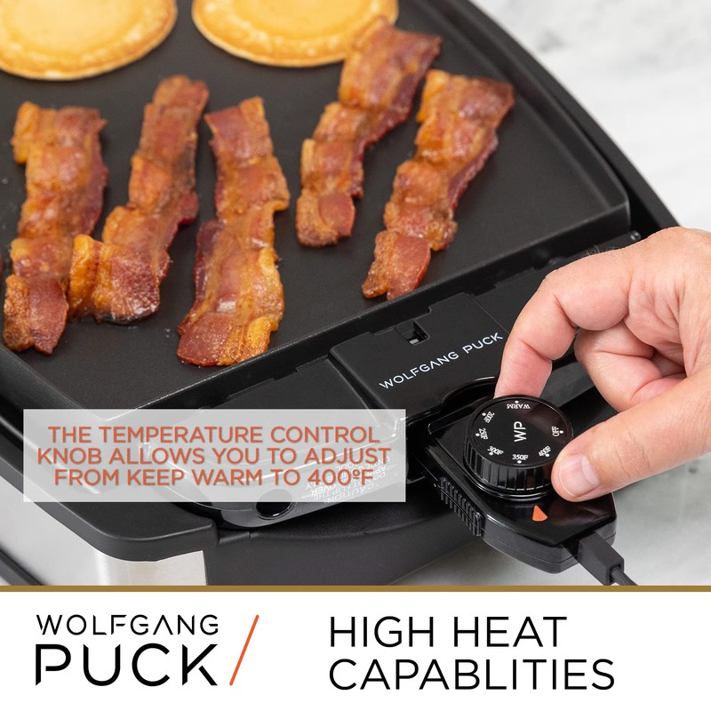 Wolfgang Puck XL Reversible Grill Griddle, Oversized Removable Cooking Plate,