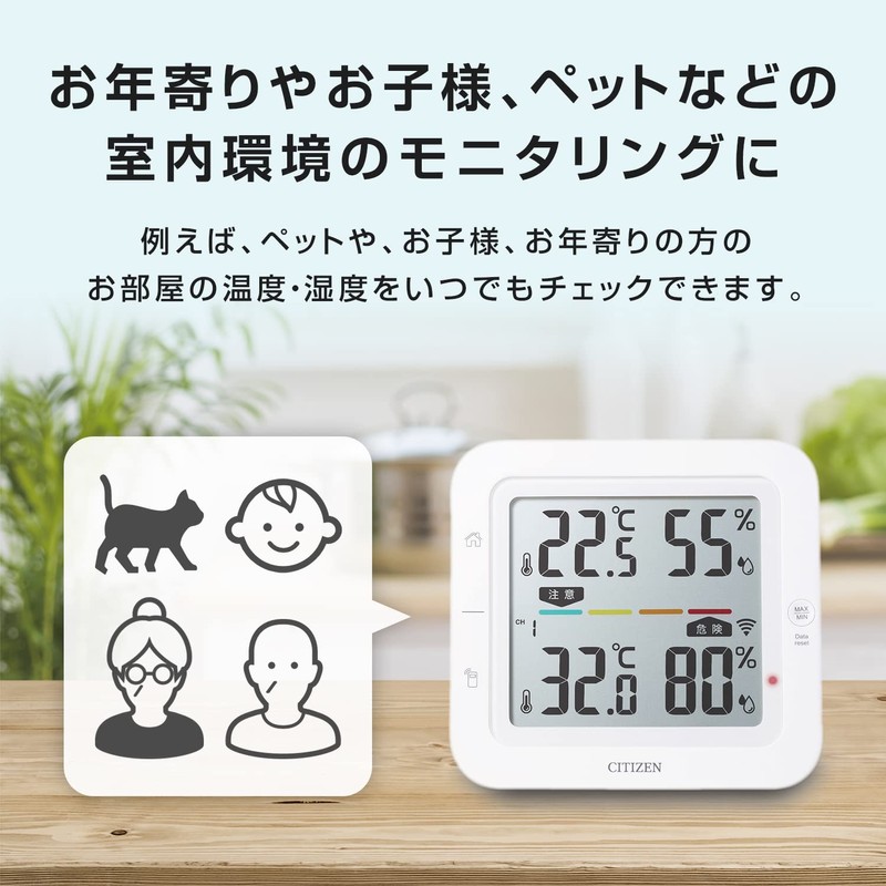 Citizen THM527 Cordless Thermometer/Hygrometer Multichannel Taiwo