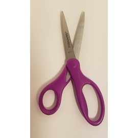 Fiskars 7" Safety School Scissors with Stainless Steel Pointed Tip Blades for Children, Kids, Students (Purple)
