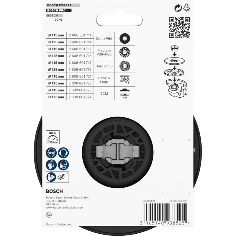 Bosch 1 x Pro Backing Pad for Small Angle Grinders,