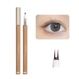 Gevlonecirly Liquid Eyeliner, 0.08 g (0.08 g), Waterproof, Sweat & Tear Resistant [Improved Ultra Fine, Double Claws] Fade-Resistant, High Tightness, Quick Drying, Waterproof, Eyeliner, Teardrop Bag,