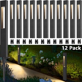 SUNVIE LED Low Voltage Landscape Lights 3W Pathway Lights Low Voltage 12-24V Landscape Path Lights 3000K CRI 90+ Aluminum Waterproof Pathway Lighting for Walkway Garden Yard ETL Listed Cord, 12 Pack