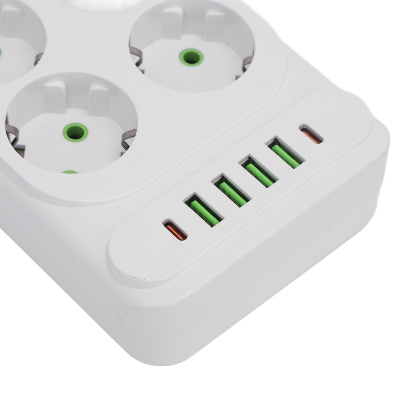 Power Strip 6 Outlets 4 USB 2 Type C Ports