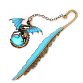 GTM Smith Bookmark Metal Bookmark Luminous Accessories Bookmark Feather Bookmark Antique Gold Dragon