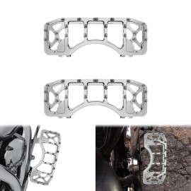 HDBUBALUS MX Driver Front Chrome Floorboards For Harley Touring Street Glide Softail FLSTN