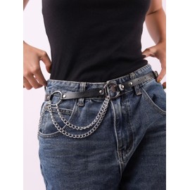 Sacina Black PU leather Belt, Emo Belt, Punk Belt, Grunge Belt, Gothic Belt, Goth Accessories, Punk Accessories, Costume Accessories