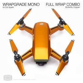 WRAPGRADE MONO Skin Seal for DJI Spark Full Wrap Combo (BUTTERFLY COPPER [Gloss Metallic])