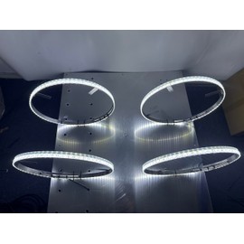 Sando Tech 17.5‘’ Wireless RF Remote/Rocker Switch Ctrl Pure White Bright White Rim Lights 60W Breathe/Flashing LED Illuminated Wheel Ring Lights for Car, Truck Offroad, Pickup