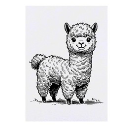 'Happy Baby Alpaca' Temporary Tattoo - Water Resistant, Skin-Safe, Non-Toxic Transfer (TO00081329)