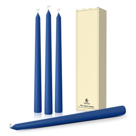 Pickood 10-Inch Tall Dripless Taper Candles Set of 4 - Classic Blue Tapered Candles, Perfect for Spring - Smokeless, Unscented, Long Burning - Hand Poured, Colored Tall Candlesticks - Dark Blue
